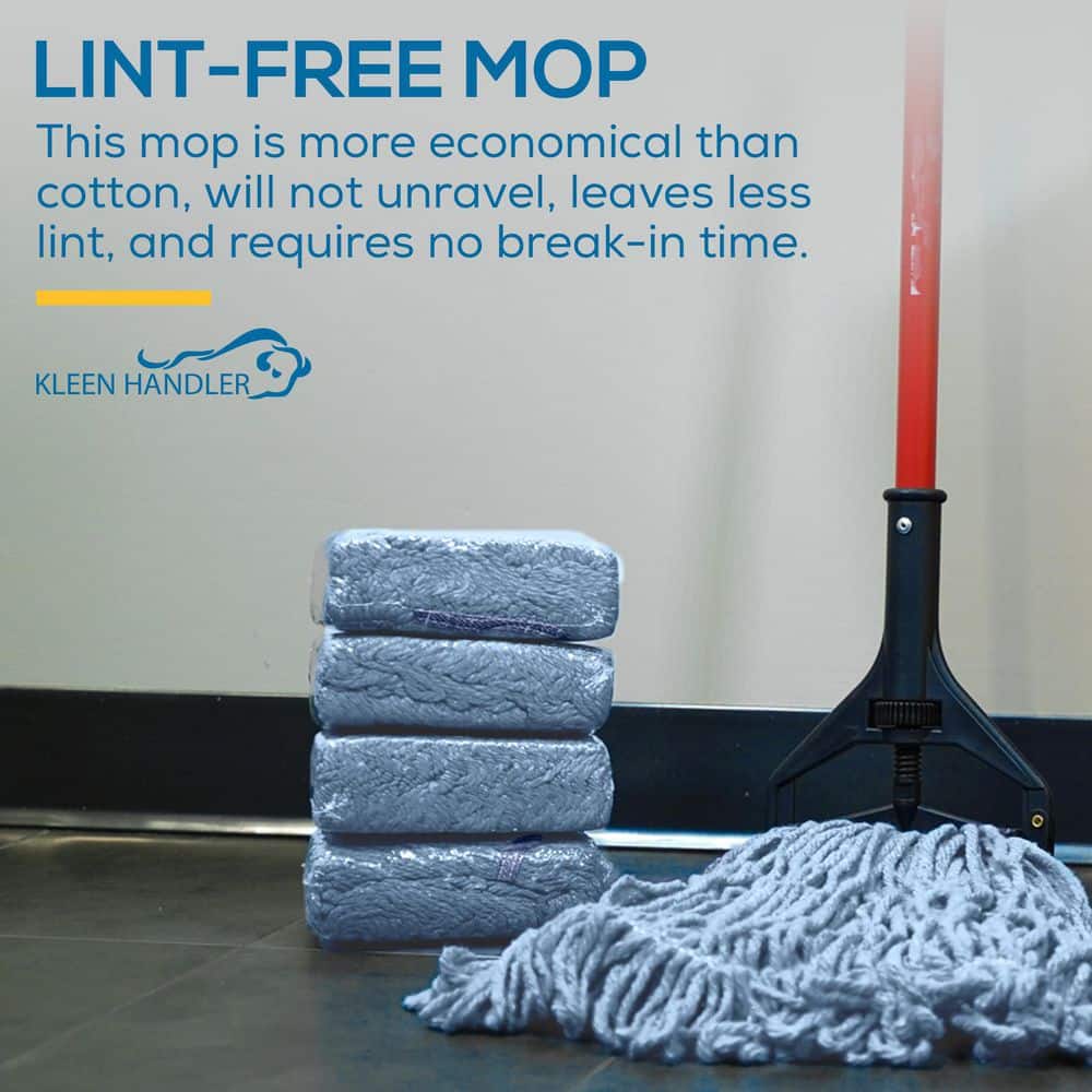 Heavy Duty Blue Cotton Flat Mop Head Replacement Pack