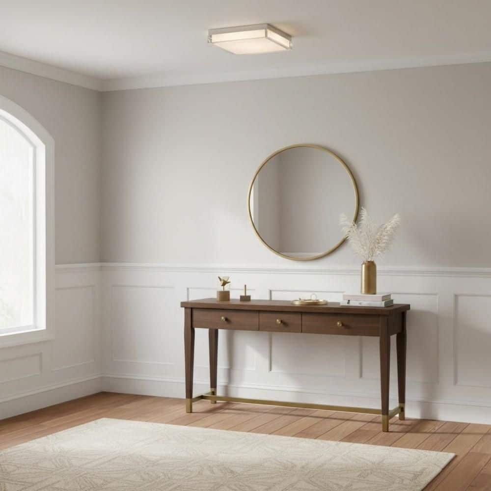 11 in. Silver LED Ceiling Light 24W Flush Mount with Dimmable 3-Color for Living Room Bathroom Hallway No Bulbs Included price history on PriceWatchPro