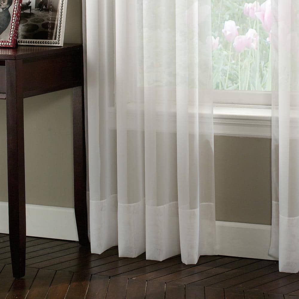 Winter White Sheer Voile 59" x 144" Window Curtain Panel
