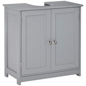 23.5 in. W x 11.75 in. D x 23.5 in. H Bath Vanity Cabinet without Top in Gray, Bathroom Cabinet with U-shape Cut-Out