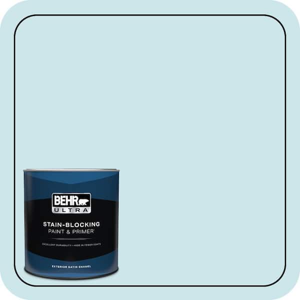 BEHR ULTRA 1 qt. #530C-2 Clear Water Satin Enamel Exterior Paint & Primer