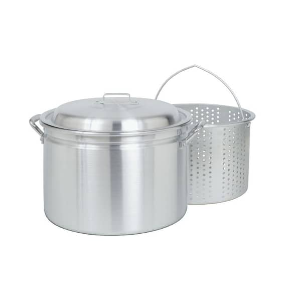 Bayou Classic 24 qt. Aluminum Stock Pot in Silver with Lid