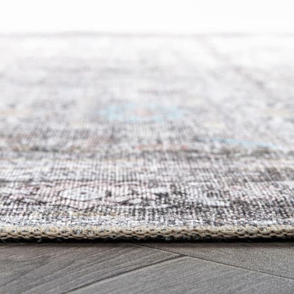 Amber Olive 9 ft. x 12 ft. Vintage Inspired Machine Washable Non Slip Area Rug