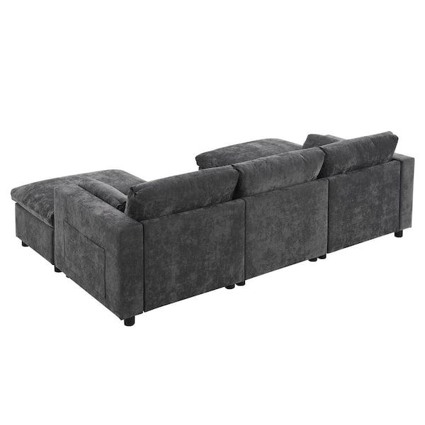 Harper & Bright Designs 86.5 in. Square Arm 5-seat Chenille