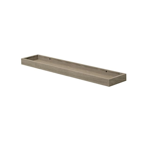 LOGGIA 31.5 in. x 5.9 in. x 1.6 in. Driftwood Decorative Wall Shelf with Brackets