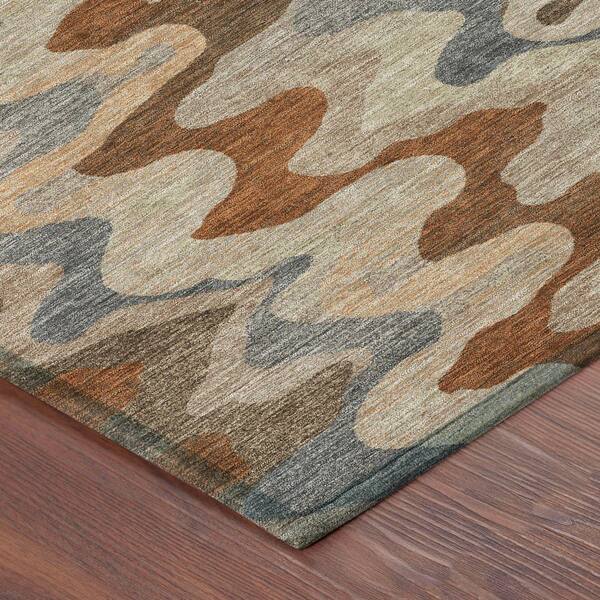 Chantille Machine Washable Indoor/Outdoor Abstract ACN2481 Brown 3 ft. x 5 ft. Area Rug