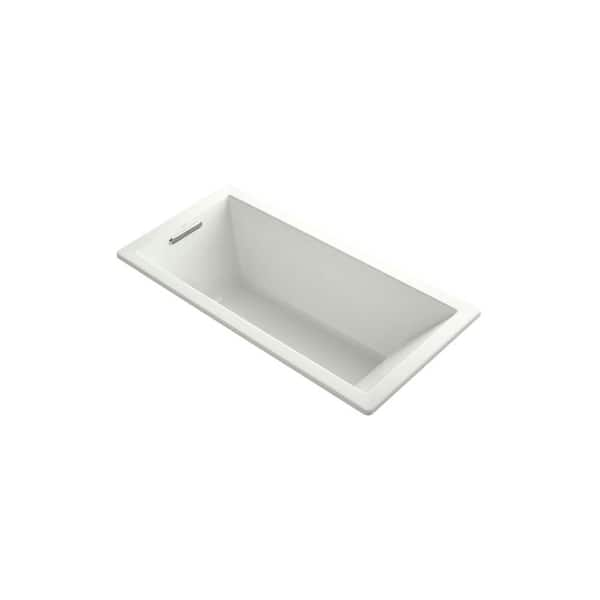 KOHLER Underscore 66 in. x 32 in. Rectangular Soaking Bathtub with Reversible Drain in Dune, VibrAcoustic Bask