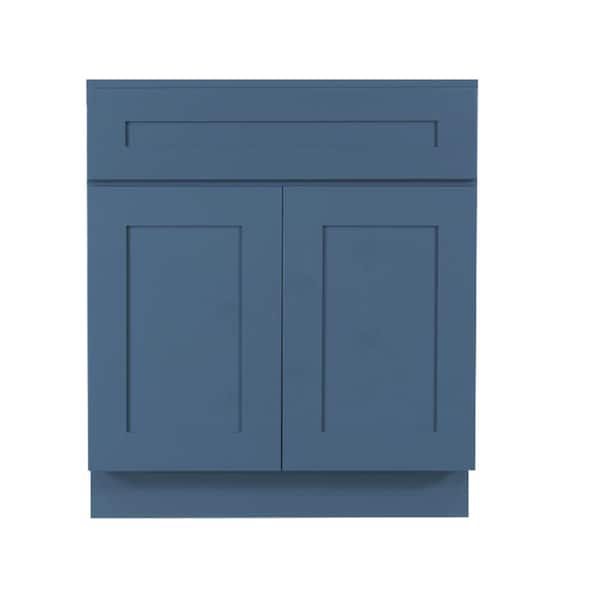 LIFEART CABINETRY Lancaster 27 in. W x 21 in. D x 33 in. H Sink Base Bath Vanity Cabinet Only in Ocean Blue