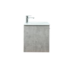 Timeless Home 40 in. W Single Bath Vanity in Concrete Grey with Engineered Stone Vanity Top in Ivory with White Basin