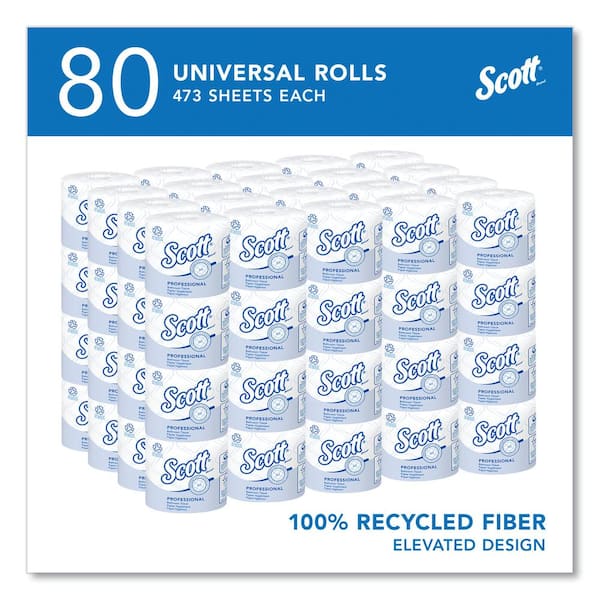 Scott Professional Essential 100% Recycled Fiber Bulk Toilet Paper for  Business, White, KCC13217