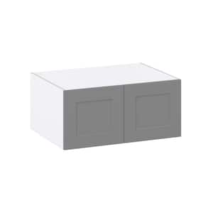 Bristol Painted 33 in. W x 15 in. H x 24 in. D  Slate Gray Shaker Assembled Deep Wall Bridge Kitchen Cabinet