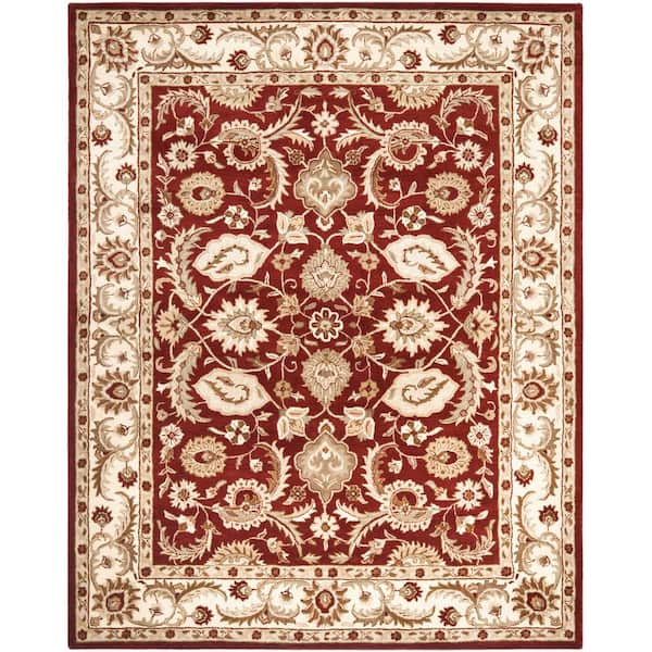 SAFAVIEH Royalty Red/Ivory 8 ft. x 10 ft. Border Area Rug