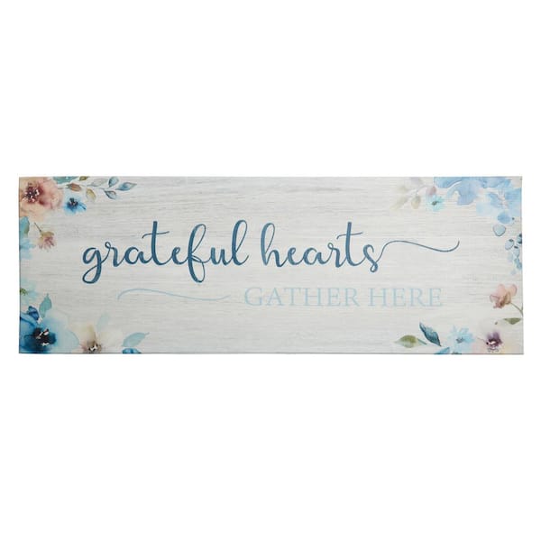 J&V TEXTILES Grateful Hearts Gather 19.6 in. x 55 in. Anti-Fatigue Kitchen Runner Rug Mat