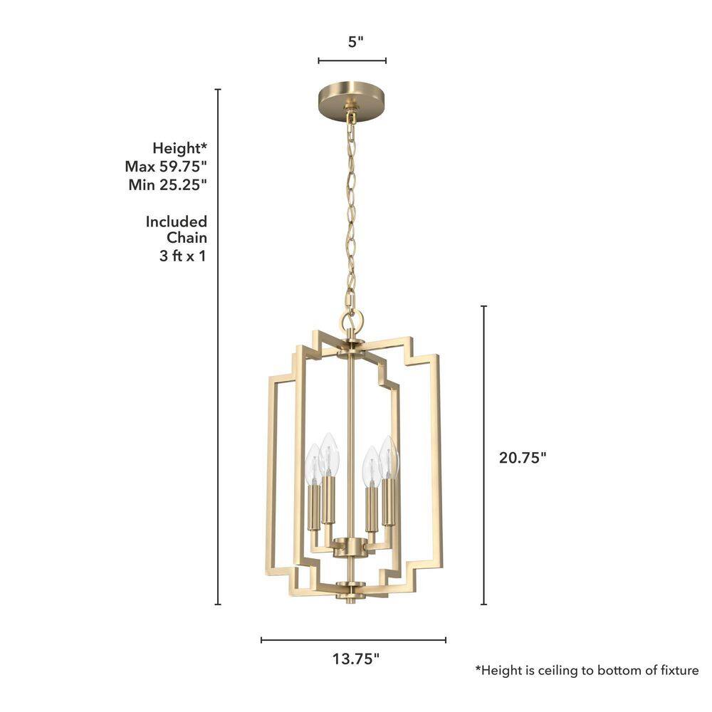 Alturas Gold Modern 4-Light Small Pendant 14x21 Inch