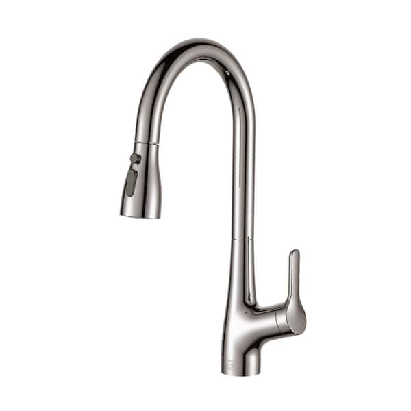 Unbranded Timeless Home Brushed Nickel 16 in. Single Handle Pull Down Sprayer Kitchen Faucet with 360 Degree Spout Swivel
