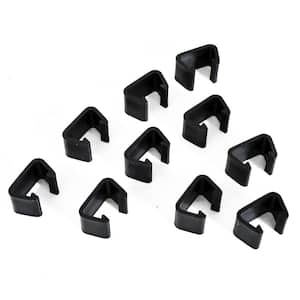 10-Piece Black Outdoor Sectional Couch Connectors, Furniture Clips, Chair Clamps for legs with a width of 1.5-1.6 in.