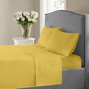 Gold 1200-Thread Count Deep Pocket Solid Cotton Twin Sheet Set