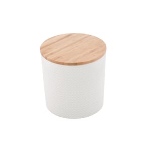 OUR TABLE Simply White 57 oz. Porcelain Medium Dry Goods Canister With Air  Tight Lid 985119950M - The Home Depot