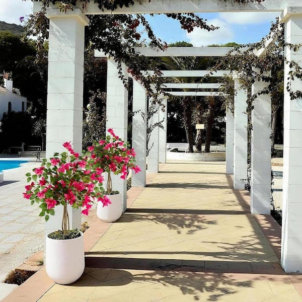 2 Pack 3 ft. UV Resistant Artificial Bougainvillea Tree in Pot