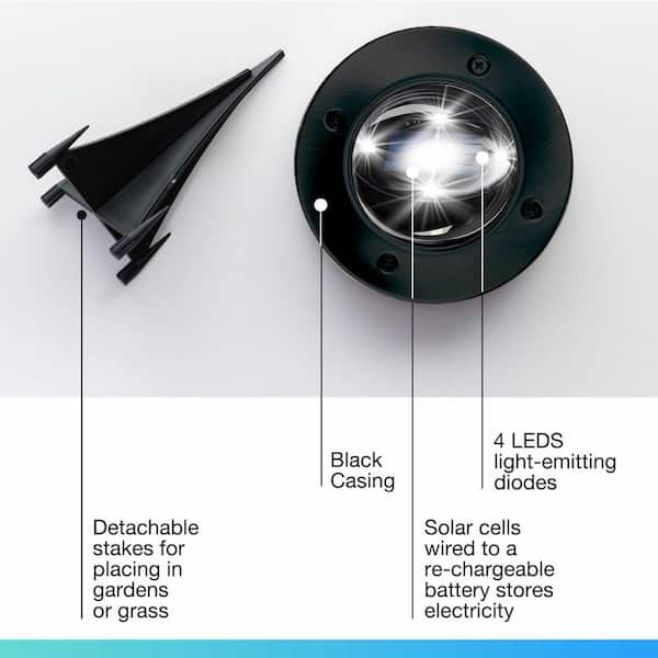 Bell + Howell Solar Powered Black Stainless Steel Outdoor