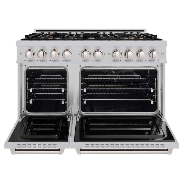 48 in. 6.7 cu. ft. Classic Dual Fuel Range with 8 Burner DuoPro Cooktop and Dual Ovens in Satin Stainless Steel