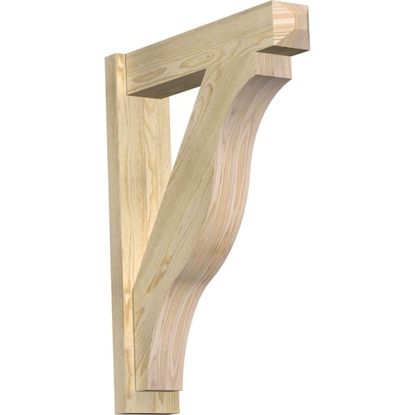 Ekena Millwork 6 in. x 34 in. x 26 in. Douglas Fir Fuston Craftsman Rough Sawn Outlooker