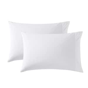 NA T200 Solid Cotton White Pillowcase