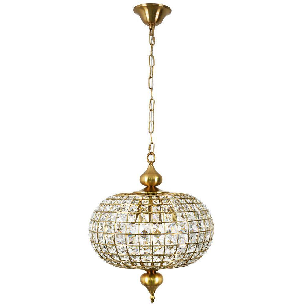 16.5 in. 4 Lights Gold Vintage Crystal Chandelier for Entryway, Modern Globe Pendant Light Fixture for Dining Room price history on PriceWatchPro