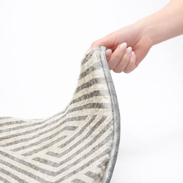 Dream Shag Premium Machine Washable Abstract ADS550 Gray 9 ft. x 12 ft. Area Rug
