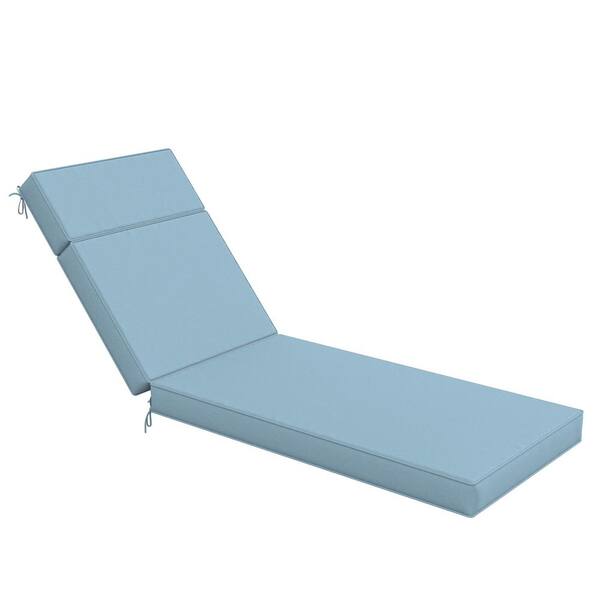 80 in. x 26 in. x 4 in. Premium Waterproof Chaise Lounge Cushion, All-Weather Replacement for Outdoor Chairs Sky Blue