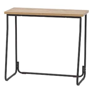 Industrial Series 31 in. Ash Brown Wood Console Table with Matte Black Steel Frame