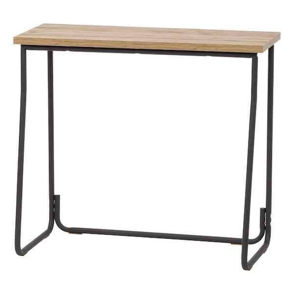 IRIS Industrial Series 31 in. Ash Brown Wood Console Table with Matte Black Steel Frame