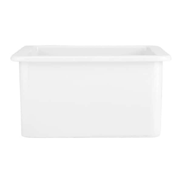 SIGNATURE HARDWARE Derin 19 in. Undermount Single Bowl White Fireclay ...