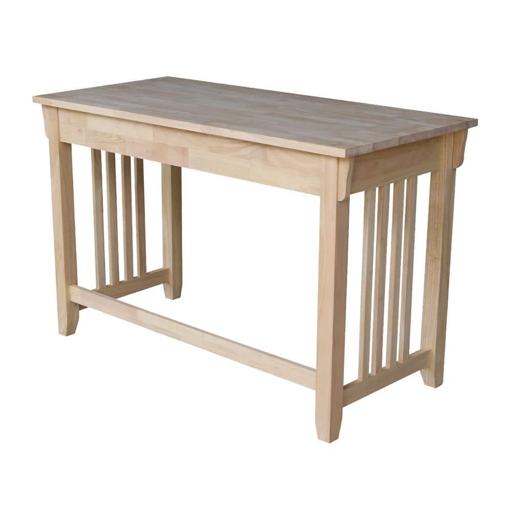 Solid Wood Mission Computer Desk with Drawer and Keyboard Tray