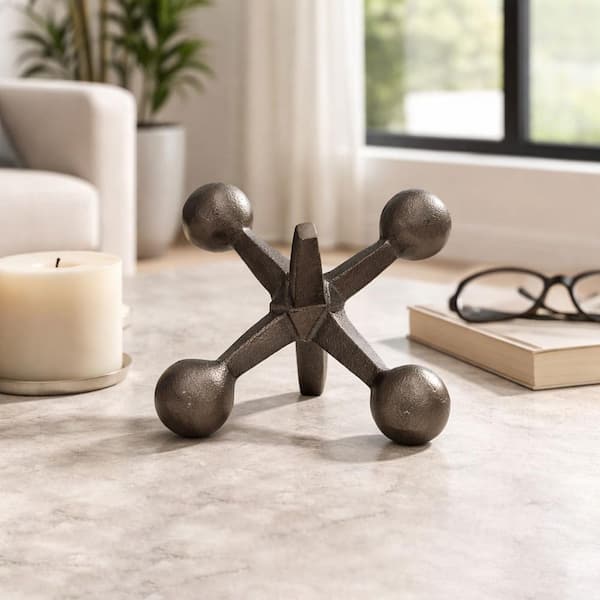 Liv & Skye Gun 7 in. x 5 in. Metal Jacks Abstract Sculpture 12860