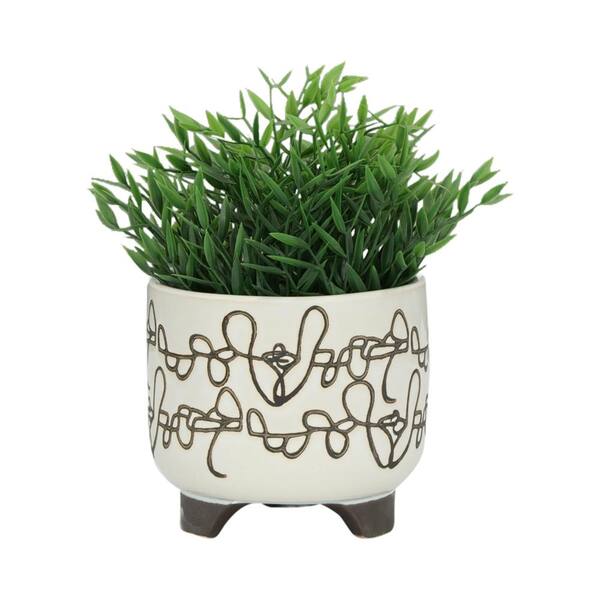 HOTEBIKE 4.5-7.1 in. White Ceramic Plant and Flower Pot, Indoor and Outdoor  Planter (5-Piece Set) LING10142 - The Home Depot