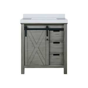 Marsyas 30 in W x 22 in D Ash Grey Bath Vanity and Cultured Marble Countertop