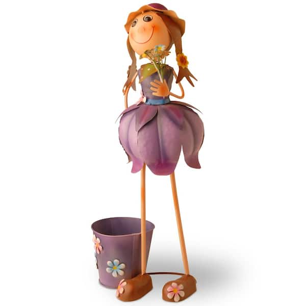 National Tree Company Tin Flower Girl with Pot