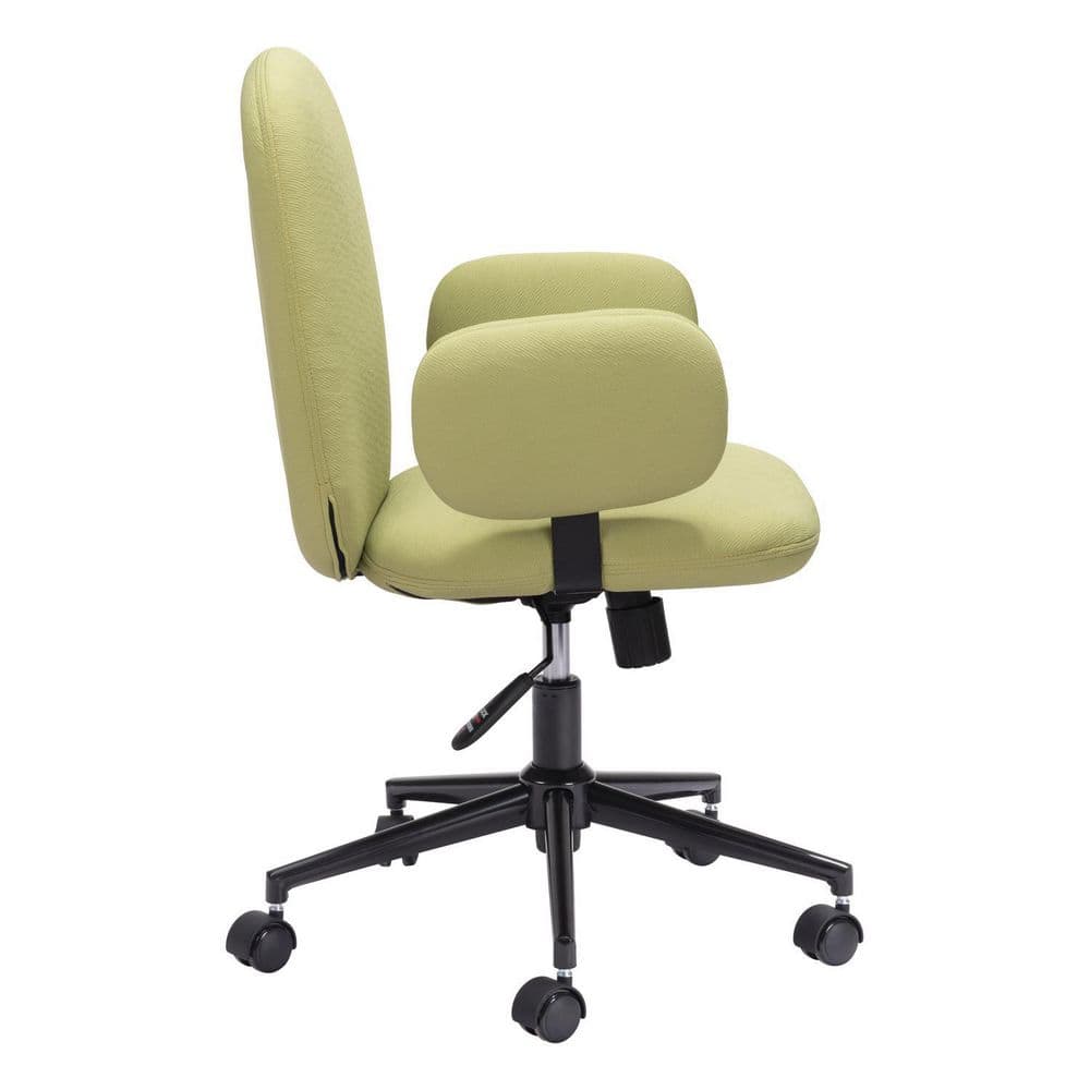 Polyester Seat Adjustable Height Executive Chair in Olive Green with Nonadjustable Arms