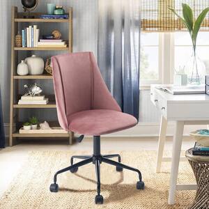 Cian Rose Velvet Upholstery Task Chair with Adjustable Height