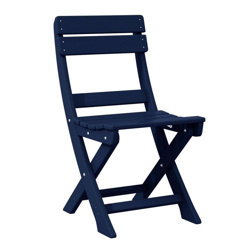 Laguna Outdoor Patio Plastic All Weather Folding Dining Chair in Navy Blue price history on PriceWatchPro