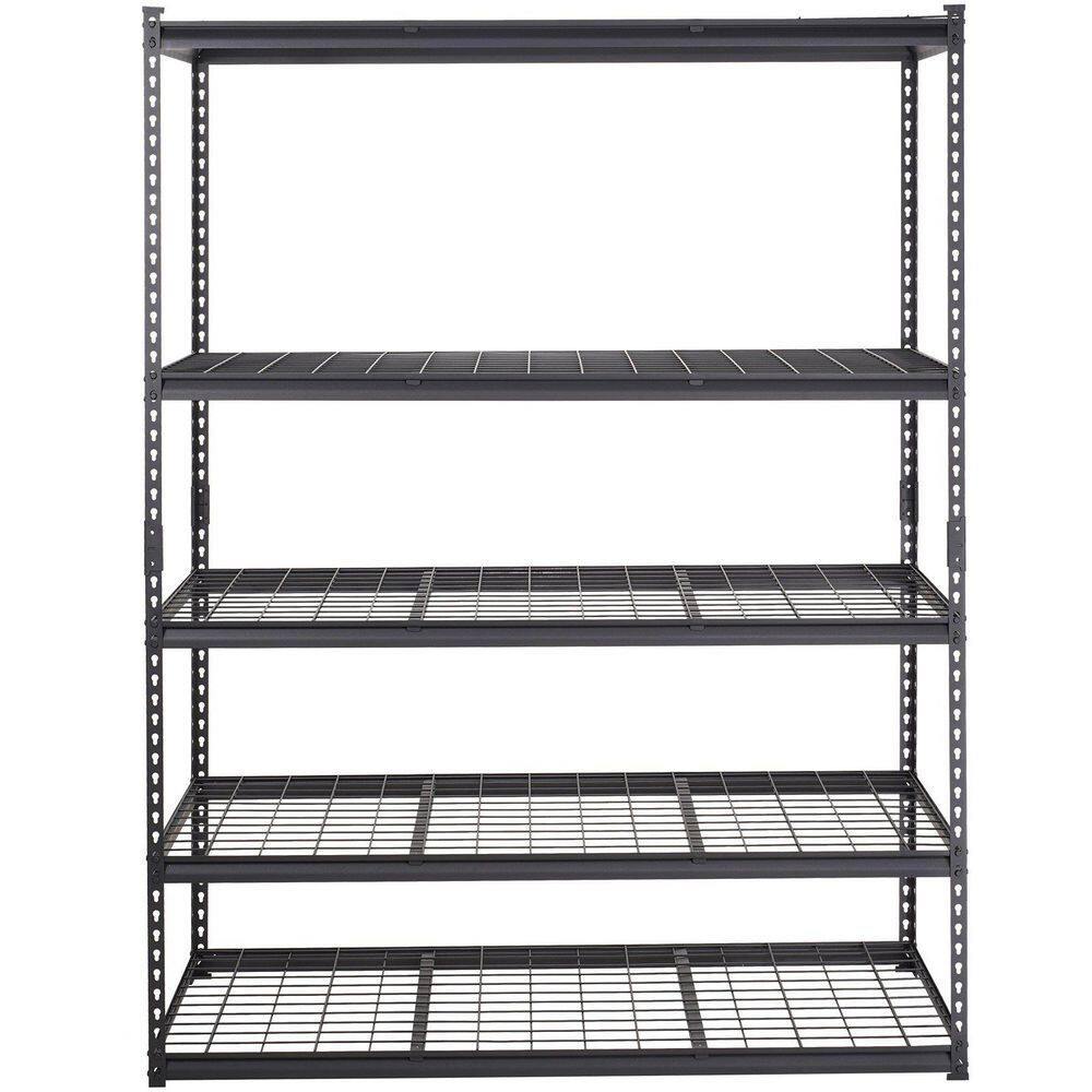 5 Tiers Heavy Duty Metal Adjustable Garage Storage Shelving Unit in Black (60 in. W x 78 in. H x 24 in. D) price history on PriceWatchPro