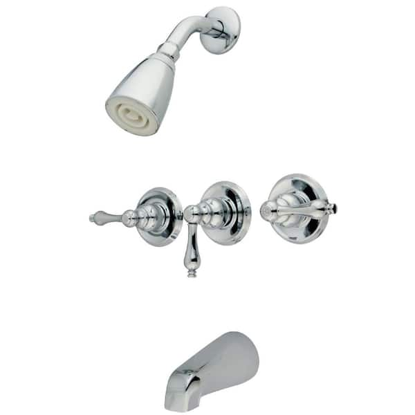 Kingston Brass Magellan 3-Handle 1-Spray Tub and Shower Faucet in ...