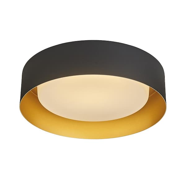 Bromi Design Marley 15.75 in. Black and Gold Selectable LED Flush Mount Ceiling Light