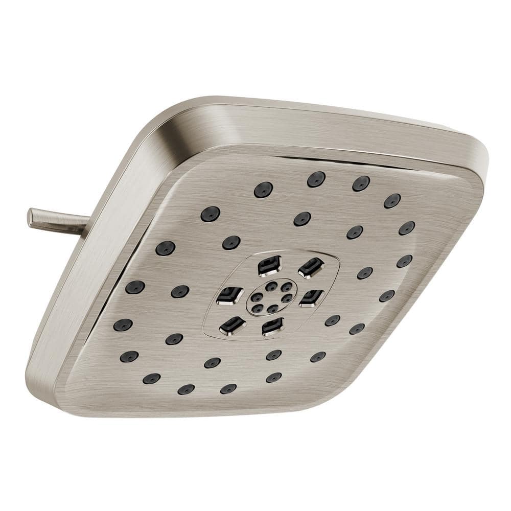 4-Spray Patterns 1.75 GPM 7.69 in. Wall Mount Fixed Shower Head with H2Okinetic in Lumicoat Stainless price history on PriceWatchPro