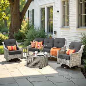 HOOOWOOO Denver 5-Piece Wicker Outdoor Furniture Patio