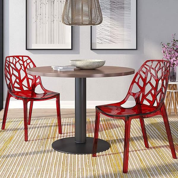 HOME IMPORTS EMPORIUM Red Color Side Chair-Set of 2
