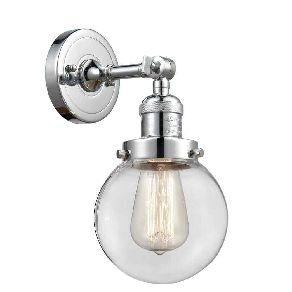Beacon 1-Light Polished Chrome, Clear Wall Sconce with Clear Glass Shade price history on PriceWatchPro