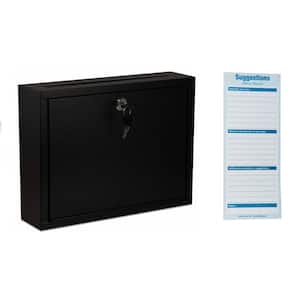 Large Size Black Steel Multi-Purpose Drop Box Mailbox with Suggestion Cards