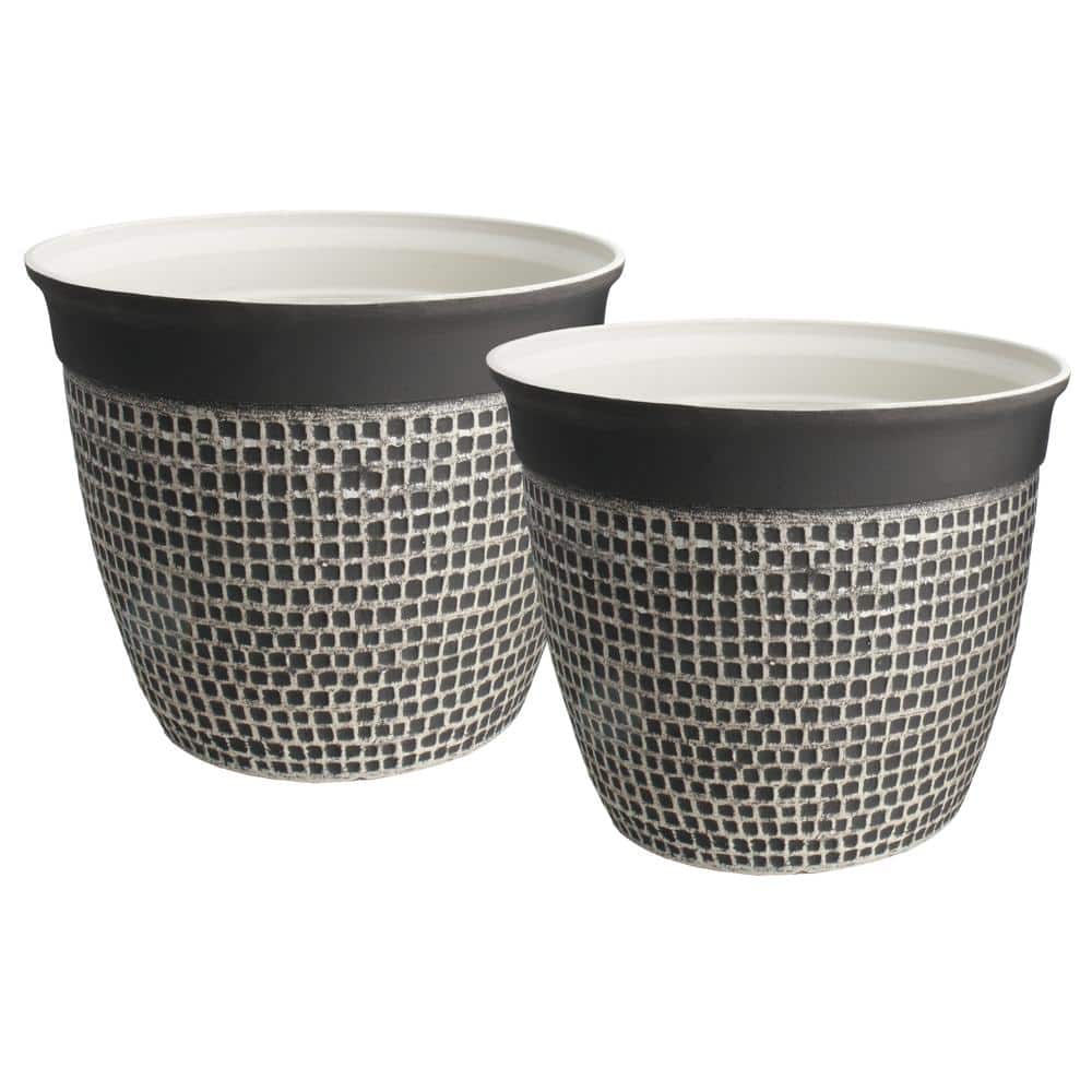 Acerra 16 in. x 14 in. H Brown Mosaic Planter (2-Pack)